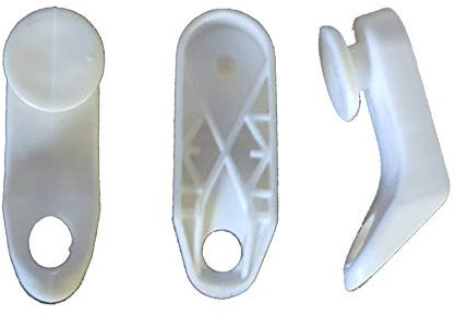 BricoShopping® GANCI SCORREVOLI RINFORZATI per Tende Con Binario estensibile a Ricambio tenda in plastica Bianchi PEZZI 20