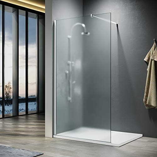 ELEGANT Walk in Shower Enclosure 8mm Full Frosted Easy Clean Safety Glass Shower Cubicles Wet Room Shower Screen Bath Screen 900mm