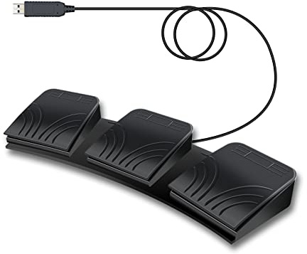 USB-Fußpedal, optische Schalter-Steuerung, USB, DREI Fußschalter für PC, Computer, Tastatur, Maus, Gaming, Fußpedal für Page Turner DAW Fortnite League of Legends Transkription (style1)