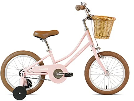FabricBike Kids - Bicicletta per Bambini con Pedali per Bambini e Ragazze, Ruote Rimovibili da 12 e 16, 4 Colori (Classic Pink, 16: 3-7 Anni (Da 96 a 120 cm di altezza))