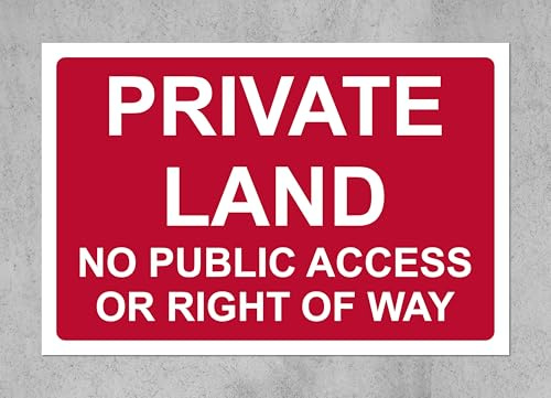 Private land no public access or right of way sign (R) - 1mm Plastic sign (300mm x 200mm)