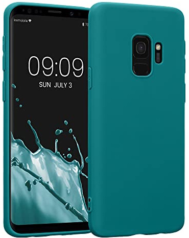 kwmobile Hülle kompatibel mit Samsung Galaxy S9 Hülle - weiches TPU Silikon Case - Cover geeignet für kabelloses Laden - Petrol matt