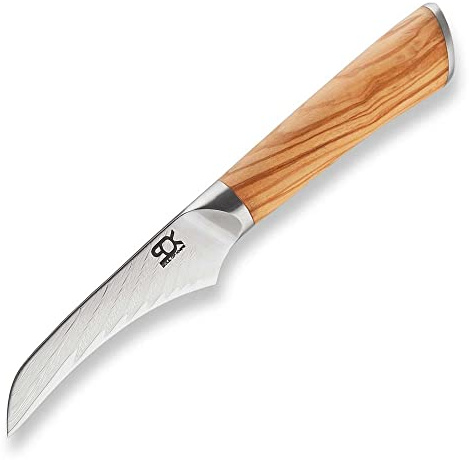 SOK Sunshine Olive - coltello damasco 80 m, lama estremamente affilata a 67 strati, coltello da cucina damasco professionale in acciaio damasco giapponese con manico in legno d'ulivo