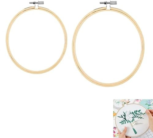 Runde Stickrahmen Set,Runder Stickrahmen,Bambus Stickrahmen,Stickrahmen Bambus Holz Stickrahmen,Verstellbarer Bambus Kreuzstich Rahmen Hoop,Bambus Kreis Kreuzstich Hoop Ringe,15cm&18cm