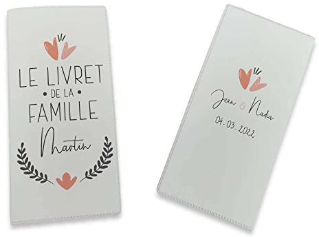 Livret de Famille personnalisé, idée cadeau personnalisable, cadeau mariage original, Protège Livret de Famille Coeur - CL0065c