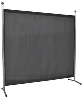 ANGERER Stellwand 178 x 178 cm, Sicht- & Sonnenschutz, Raumtrenner, Innen & Outdoor Büro Balkon/Terrasse, Schlafzimmer, Garten, Made in Germany, waschbare Bezüge, Primetex dunkelgrau