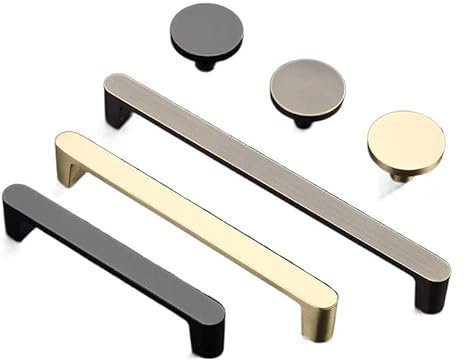 FASOLI Reiner Messingknopf Küchenschrankgriffe Schranktürgriffe Schubladenknöpfe Modern Gold Schwarz Kaffee Möbelbeschläge 1pc (Color : Gold 96mm)