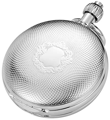 Tiong, orologio da tasca vintage meccanico, con movimento tourbillon unico, fase lunare, numeri romani, scala doppia Hunter, con scatola regalo, Classico