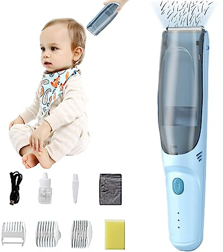 Jauhmui Baby Haarschneidemaschine Profi mit 3 Führungskämme blau