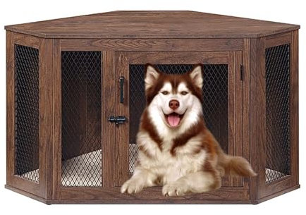 Eck-Beistelltisch Tierkäfig mit abschließbarer Tür Eckmöbel für Hundekäfige 2-in-1 Hundekäfig Nachttish Multifunktional Hundehaus TV Schrank für kleine Hunde bis mittelgroße Hunde. (Color : Gray, SI