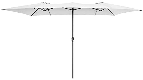 RELAX4LIFE Ombrellone Doppio da Giardino 426 x 265 x 260 cm, con Manovella, Ombrellone da Esterno Grande per Patio, Cortile, Ristorante e Bar (Beige, 426 x 265 x 260 cm)