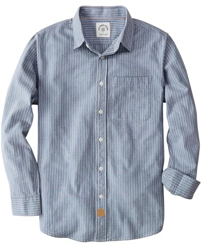 Dubinik® 6 oz Camicia Uomo Flanella 100% Cotone Quadri Invernale Leggera con Taschino Morbida Comoda Grigio Blu L