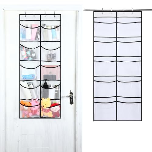 Hisdricus Hängeregal mit 10 Netztaschen – Hängeaufbewahrung Organizer mit 4 Haken – Tür-Organizer für Schlafzimmer, Wohnzimmer, Kinderzimmer, Badezimmer – 54,5 x 126 cm
