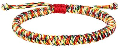 AORHOFJ Pulseras tibetanas y regalo budista. - Hecho a mano. Ajustable a tu muñeca. Para hombres y mujeres. Pulseras de amistad de tela trenzada，pulsera tela，pulsera tibetana，pulseras cuerda
