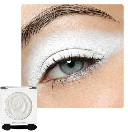 DE'LANCI Single Perl Weiß Lidschatten Palette, White Matte Lidschatten Make-up,Wasserfester Weiß Eyeshadow Palette Gut Pigmentiert Grundlegender, Geisterbraut-Make-up,Vegan #02