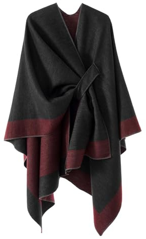 Zetieny Poncho Damen Winter Warm Mantel Elegant Strick Cape Cardigan Ponchos Für Frauen Open Front