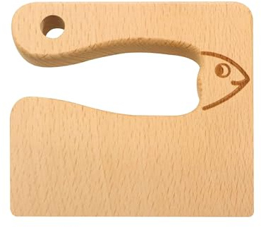 QINCAWIN Kindermesser aus Holz, niedliches sicheres Kinder-Kochmesser, Kleinkindmesser, Kindermesser für echtes Kochen, sicheres Messer zum Schneiden von Kochmessern, sicheres Gemüse und Obst,