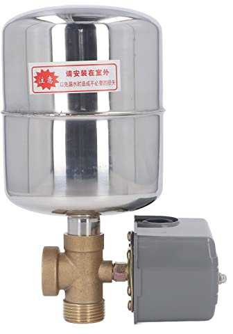 Kit de Réservoir de Pression en Acier Inoxydable, Interrupteur de Contrôle de Pression de Pompe à Eau, Clapet Anti-retour en Cuivre pour Jardin à Jet Auto-amorçant