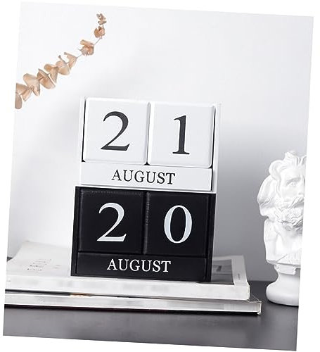 Tofficu Kalenderdekor Holz-tischkalender Manueller Kalender Kalender Holzkalender Hausdekorationen Datumsblöcke
