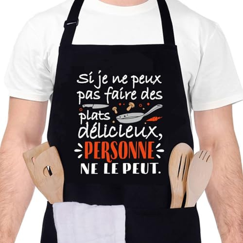 Halinuia Kochschürze für Männer,Wasserdichte Schürze Verstellbare Kochschürzen Grillschürze mit Taschen Geschenk für Vatertag,Weihnachten, Geburtstag