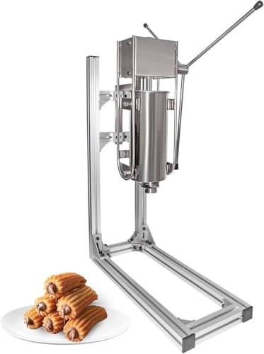 Machine à Churros Manuelle, Machine à Churros Manuelle Pour Donuts Espagnols 3l/5l/7l, 6 Types De Moules, Machine à Churros Espagnole Verticale En Acier Inoxydable, équipement Pour Collations,7L