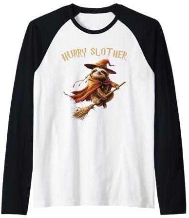 Hurry Slother Parodie Faultier Hexe Zauberer und Zauberer Raglan