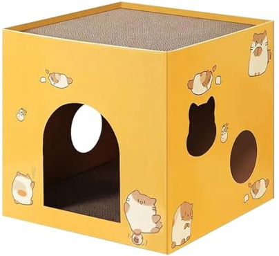 Katzenkrallenschärfhaus - Umweltfreundlicher Karton, Box für Katzen | Großer zum Spielen, Schlafen und Entspannen, langlebige Kratzmöbel für Katzen Casett
