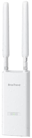 BrosTrend AC1200 Outdoor Access Point Long Range, Gigabit WiFi Access Point Dual Band 5GHz 867Mbps + 2.4G 300Mbps, IP65 Weatherproof, Support 802.3af PoE, w/Passive PoE Injector, WAP for Garden, Yard