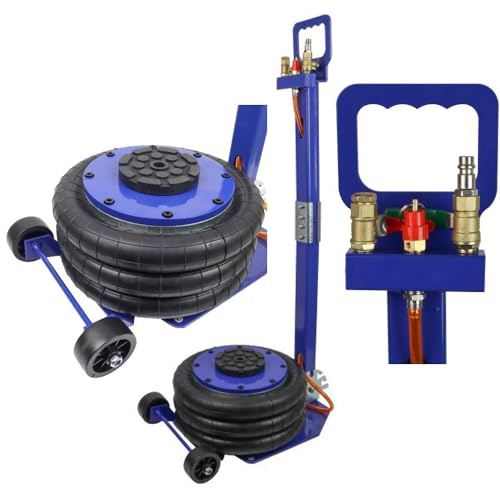 US Pro Pneumatic Triple Air Bag Trolley Jack, 3 Tonne Capacity, 135mm to 400mm Lift Height