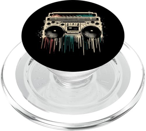 Retro Boombox - Vintage Ghettoblaster, amante de la música de la vieja escuela PopSockets PopGrip para MagSafe