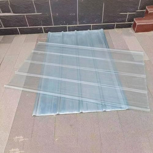 Placa Ondulada FRP,Tablero Corrugado Para Techo De 1,5mm,Tablero Corrugado Para Invernadero,Tablero De Revestimiento De Techo A Prueba De Rayos UV Y Lluvia,Para Garajes (0.9×1.5m/35×59in,1pcs)