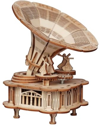 comfoyar 3D Puzzle Holz Gramophone für Heimdekoration | Holzmodelle Bausätze Erwachsene, Modellbau Set Holz, Kreative DIY Bastelset, Weihnachten Geburtstagsgeschenk für Frauen Mann