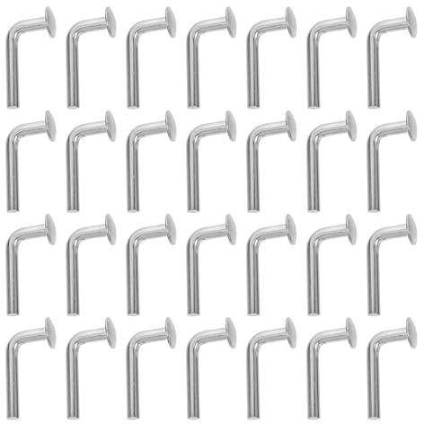TOPBATHY Pasador de caída para soporte de paleta perno en L galvanizado Pasador de seguridad para estantería de almacén Lote de 50 3.20 x 1.70 x 1.10 cm para taller y almacenamiento