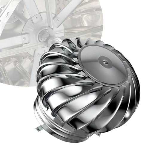 IMUNKT Cappello Eolico Girevole per Camini 110-600mm, Comignolo Testa, Cima in Acciaio Inox A Sfera per Canna Fumaria Ventilazione, Cuscinetto Zincato(600mm/24in)