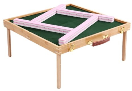 Mah Jong Mahjong Set Samling Party Spel Traditionellt Spel med Resa Utomhus Bärbart Fällbart Bord Mahjong Spel