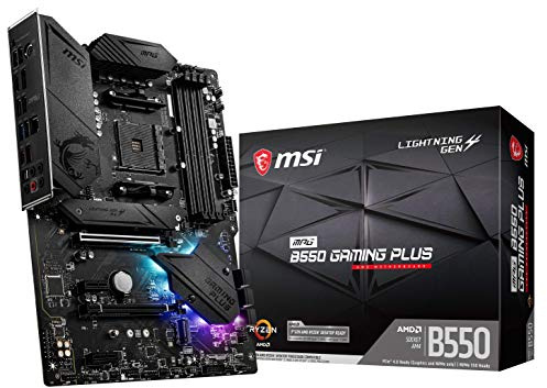 MSI MPG B550 Gaming Plus V1 Gaming Motherboard (AMD Ryzen 5000, AM4, DDR4, PCIe 4.0, SATA 6Gb/s, M.2, USB 3.2 Gen 2, HDMI/DP, ATX)