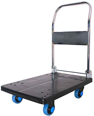 Carrello a Mano, Carrello con Piattaforma Pieghevole, Carrello con Piattaforma Mobile in Alluminio per carichi Pesanti e Carrello a Spinta, Carrello a Mano Pieghevole