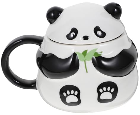CHICAMPERA Taza de Cerámica con Asa Diseño Panda para Leche Café Té Agua Oficina Hogar Elegante