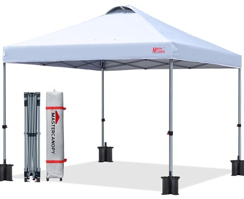 Ez Tente de tonnelle escamotable avec sac à roulettes | Installation instantanée pour événements, fêtes et camping | Durable, imperméable et portable, blanc 2,5 x 2,5 m