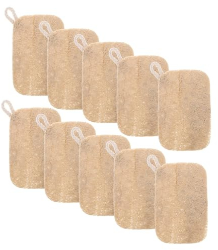 Genérico Esponjas de Lufa Natural para Lavar Platos 10 Piezas Estropajo Ecológico y Reutilizable Paño de Cocina Multiusos para Limpieza Eficaz de Ollas y Utensilios