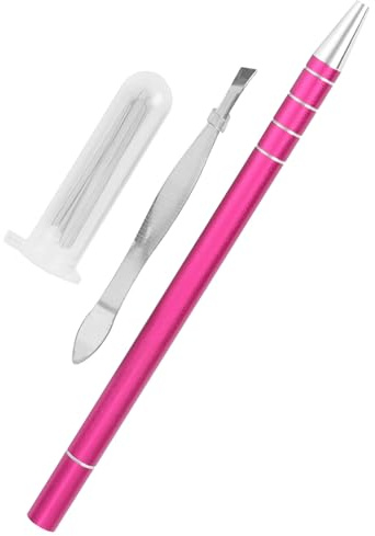 Garneck Gravur Haarstyling Stift aus Edelstahl mit 10 Klingen und Applikator Präziser Friseur Stift für Bart und Augenbrauenformung Tragbares Haartrimmer Satz für Salon Zufällige Farbe
