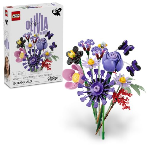 LEGO Botanicals & LEGO Editions Olivia Rodrigos blombukett – Byggset med 11 konstgjorda blommor – Färgglad rumsdekoration till barnrummet – Present för flickor, pojkar och popfans från 9 år – 11507