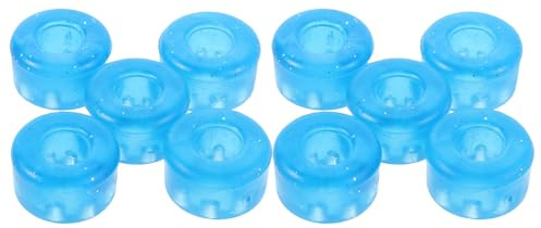 TOYANDONA Lot de 10 Coussinets Amortisseurs en Pu 95a Transparents Bleus pour Patins à Roulettes Quad et Rollers, des Vibrations, Compatibilité, Accessoires de Pièces de Patin