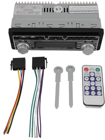 Ejoyous Autorradio Retro, 12V Bluetooth Auto Radio 5.0 Single DIN con USB AUX Tarjeta SD FM Radio MP3 Player Carga Rápida USB 2.1A Mando a Distancia 13 Bandas Ecualizador para Sis