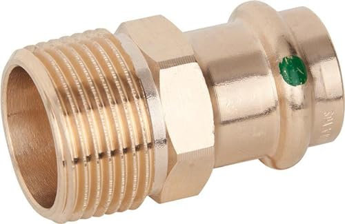 Viega Sanpress Übergangsstück mit AG, aus Rotguss mit SC-Contur, Modell 2211, 15 mm x 1/2