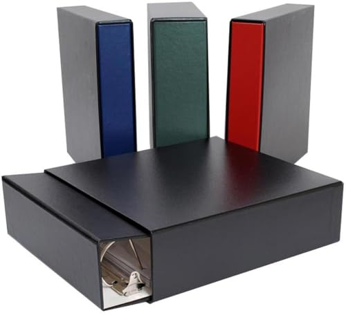 Archival Methods 2.5 Matching Three Ring Binder and Slip Case Set, Holds 10x11 Pages, Black