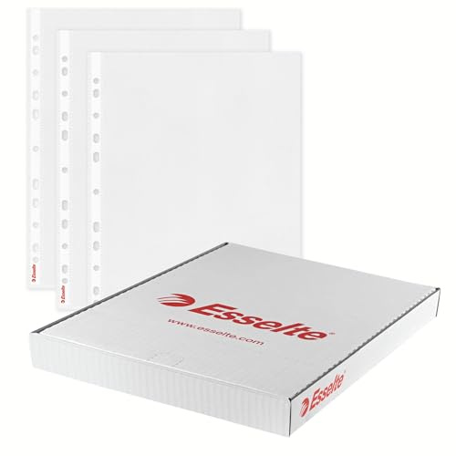 Esselte 46099 – Fundas A4 85 Micras Multitaladro 100 | Material copy safe sin ácido, apertura práctica y protección frente a polvo, humedad y manipulación
