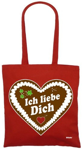 bagzilla – Cœur en pain d'épice sac en coton jute sac rouge Pochette en tissu