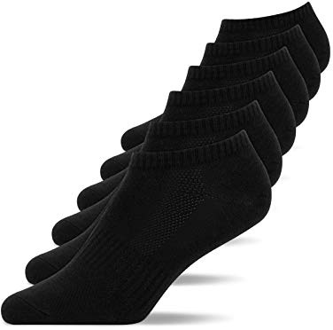 Snocks Sneaker Socken Herren und Damen 6 Paar aus Bio-Baumwolle - Weiche und Atmungsaktive Kurze Socken, Perfekte Passform, Ideal für Sport und Alltag - Knöchelsocken Gr.39-42 Farbe Schwarz