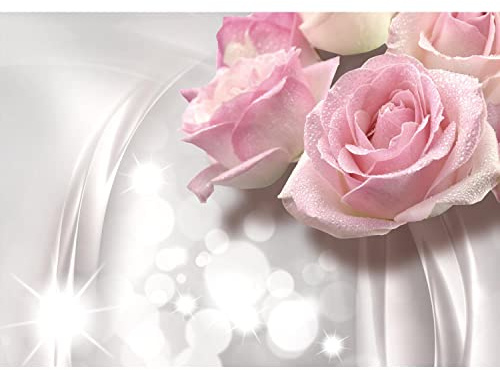 Runa Art Photo Wallpaper Flowers 3D Rose Modern Non-Woven Living Room Bedroom Wall Decoration - Made in Germany - Gray 9129010a